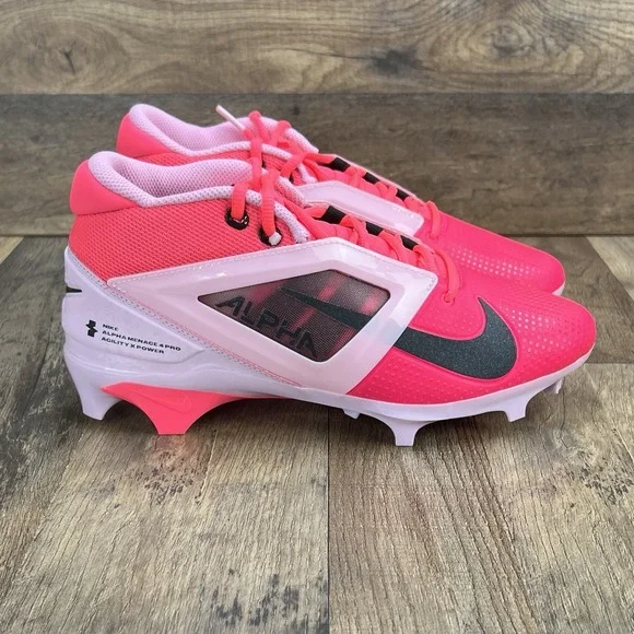Nike Alpha Menace 4 Pro NRG Pink Football Cleats HJ4568-600 Mens Size 8